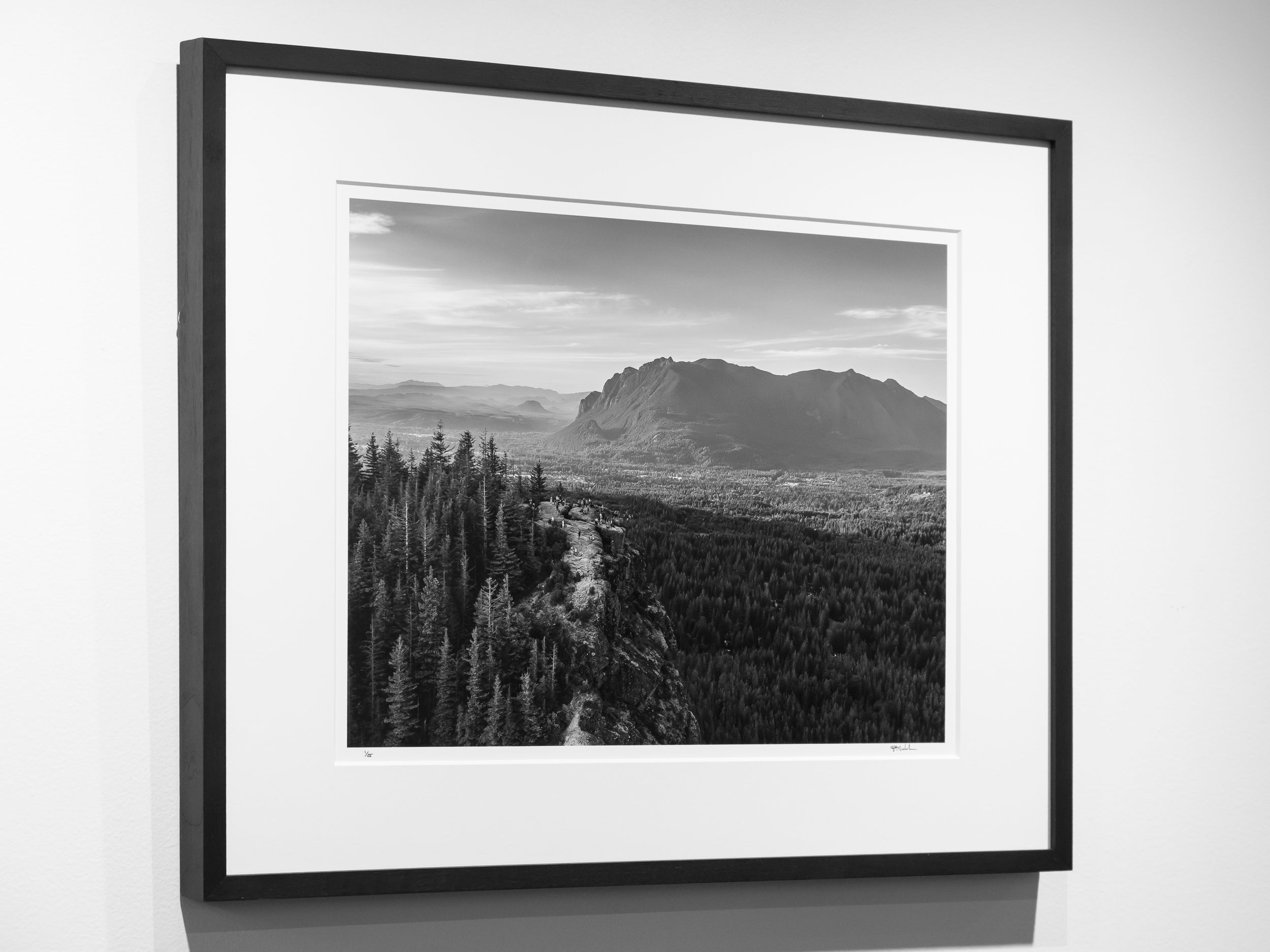 Hikers on Rattlesnake Ledge above North Bend: Limited Edition Framed Print