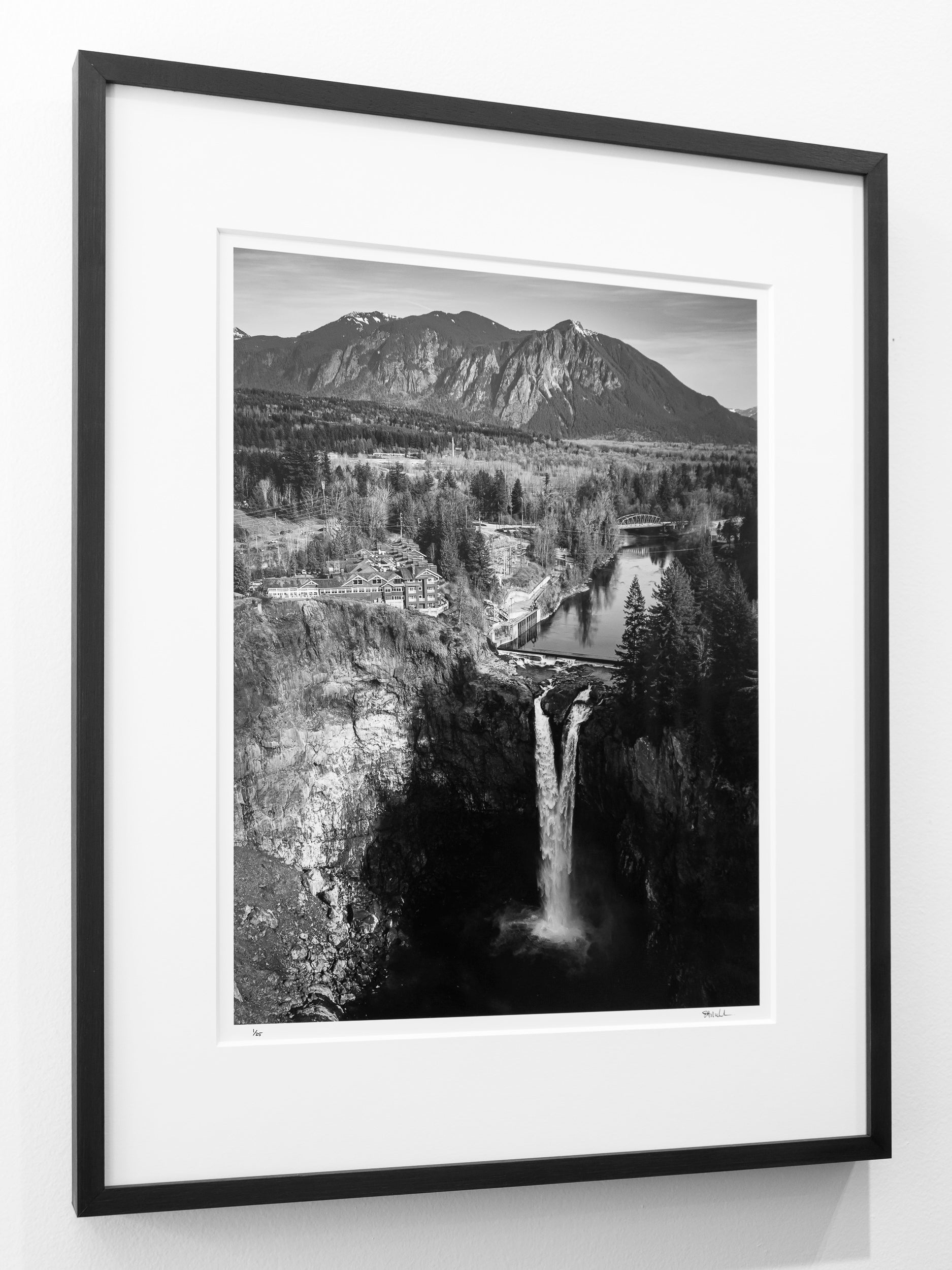 Snoqualmie Falls and Mount Si from Above: Limited Edition Framed Print