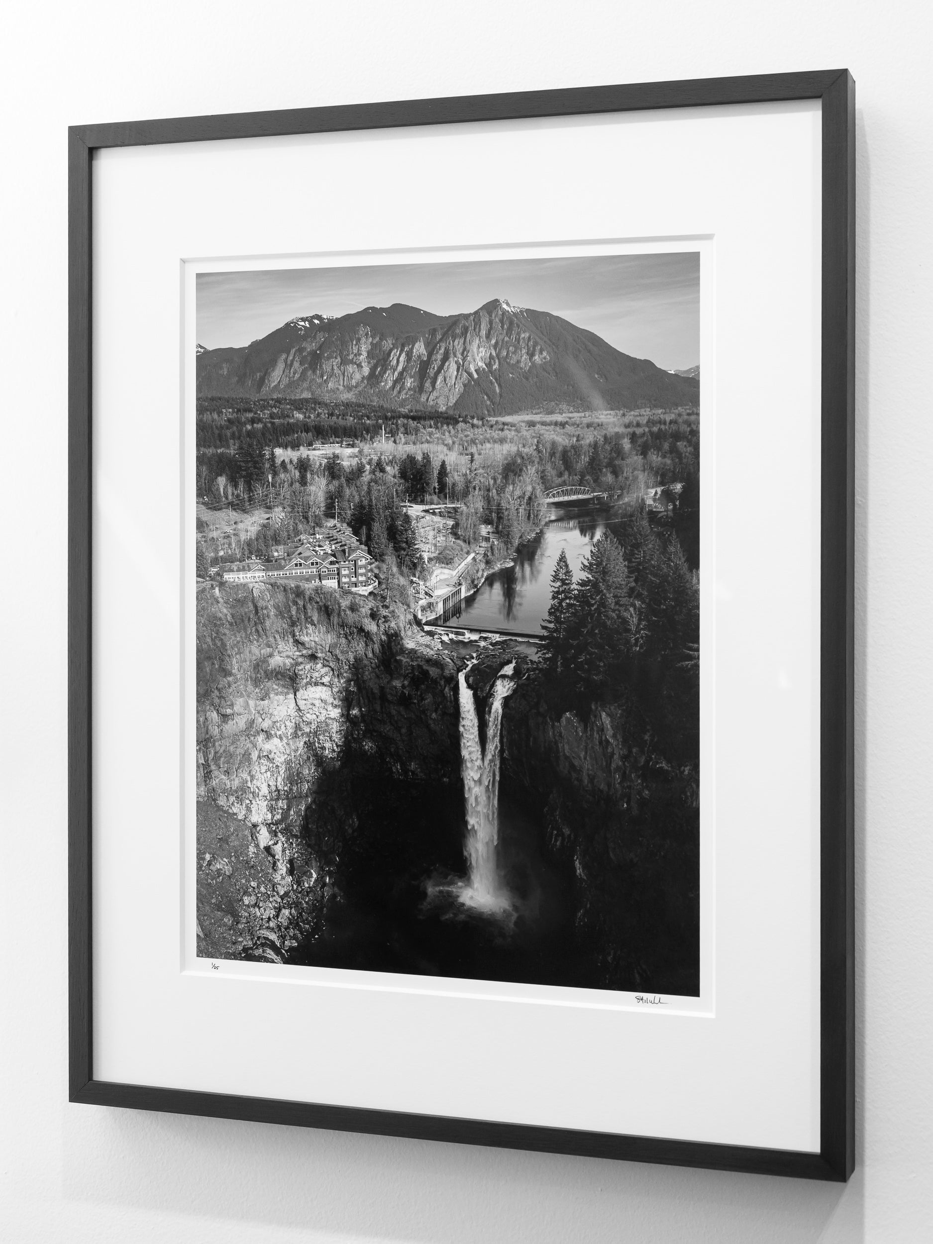 Snoqualmie Falls and Mount Si from Above: Limited Edition Framed Print