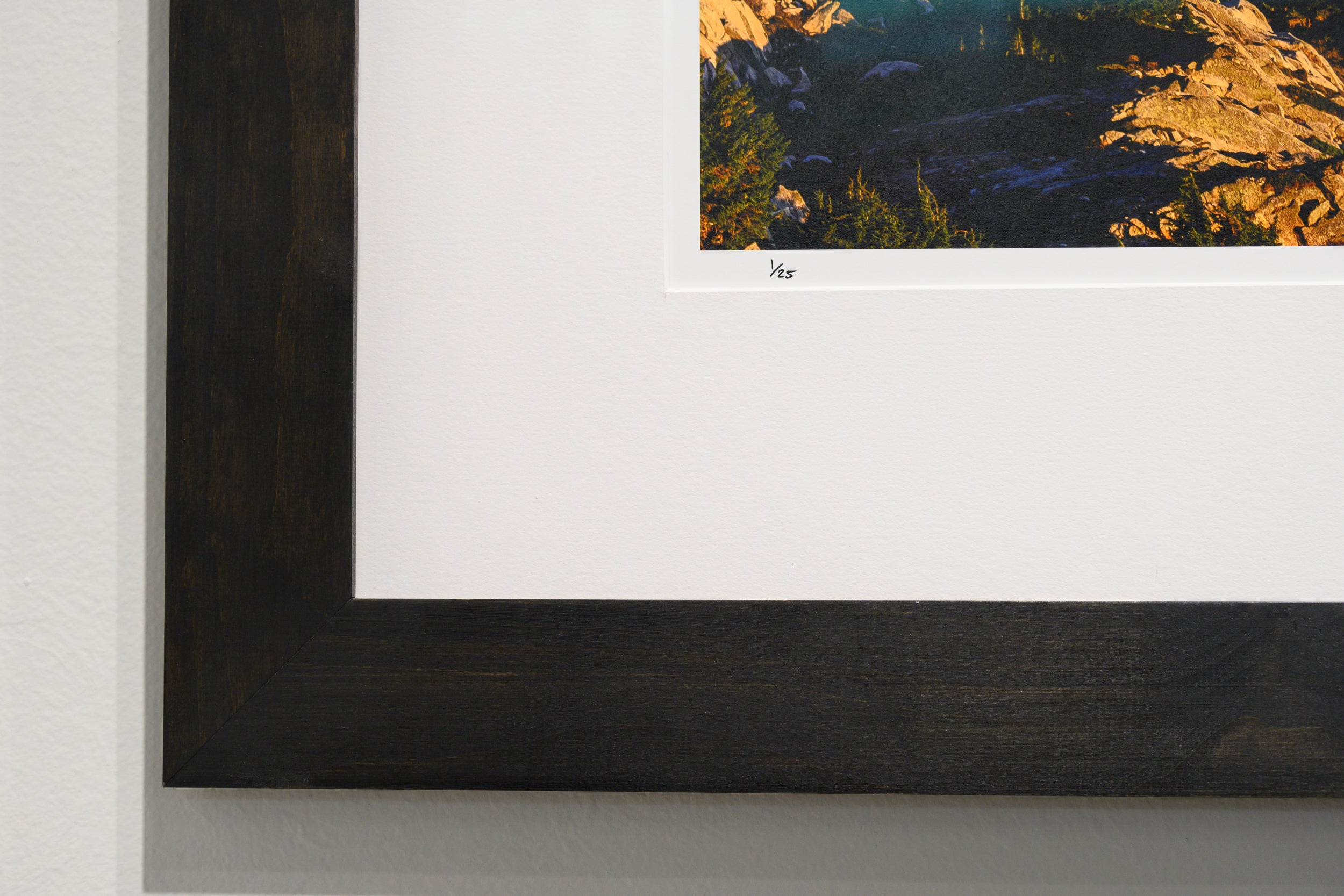 Snoqualmie Mountains at Sunset from Big Snow Summit Panorama: 28x88 Limited Edition Framed Print