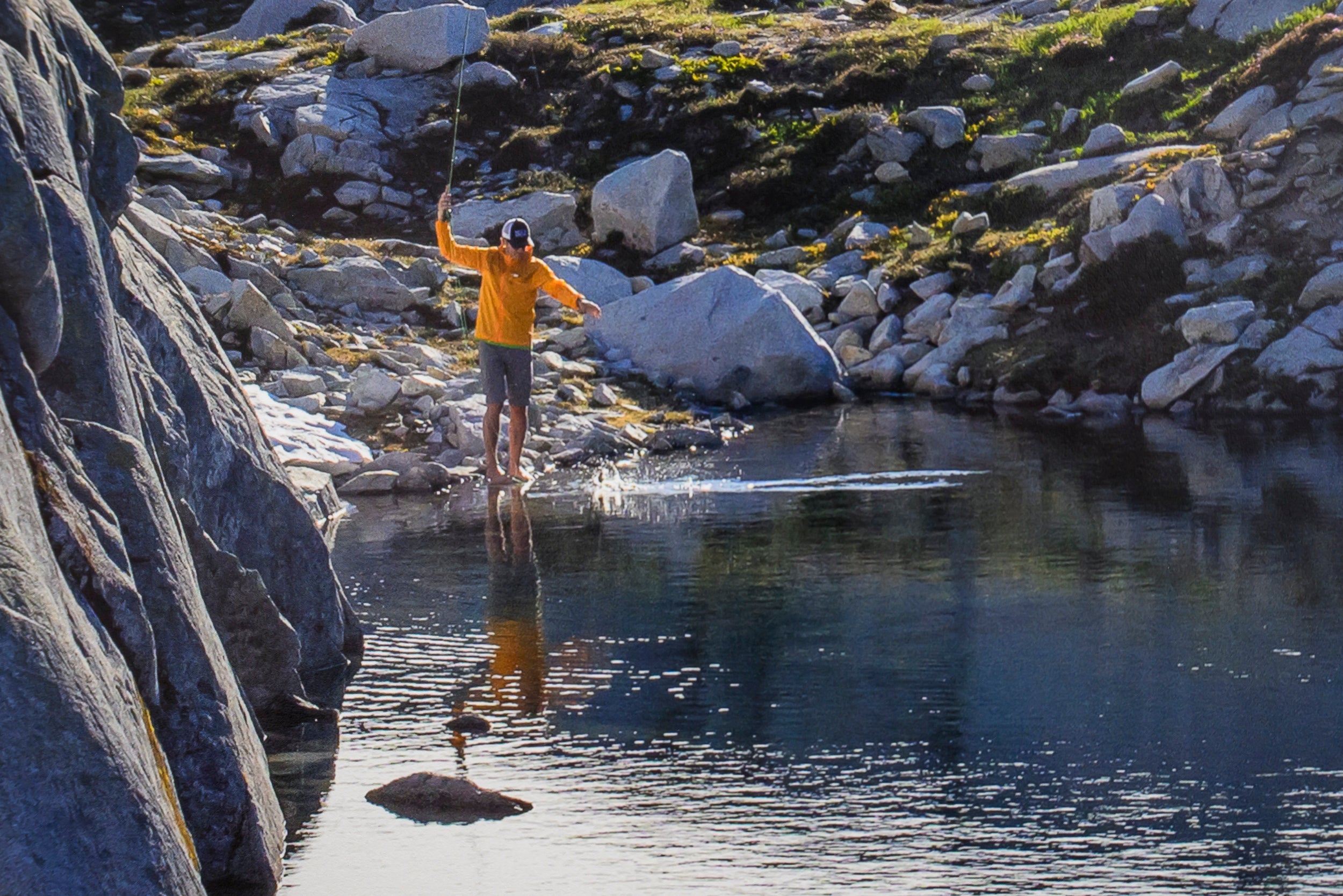 Fish On the Line in the Alpine Lakes Wilderness: 15x20 Limited Print