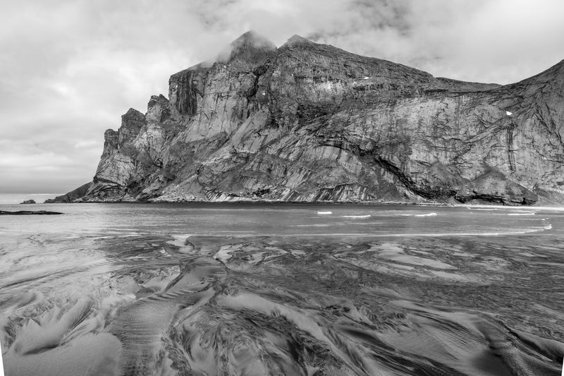 Marbled Sand Mirrors the Striated Granite of Stamprevtind: Limited Edition Framed Print