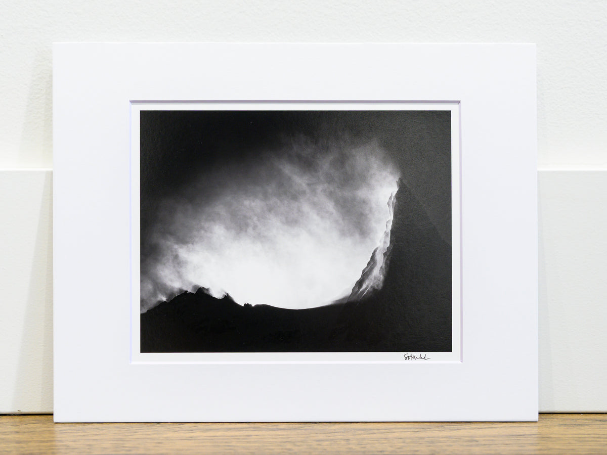 Backlit Blowing Snow above Silver Star Glacier: 8x10 Open Edition Matted Print