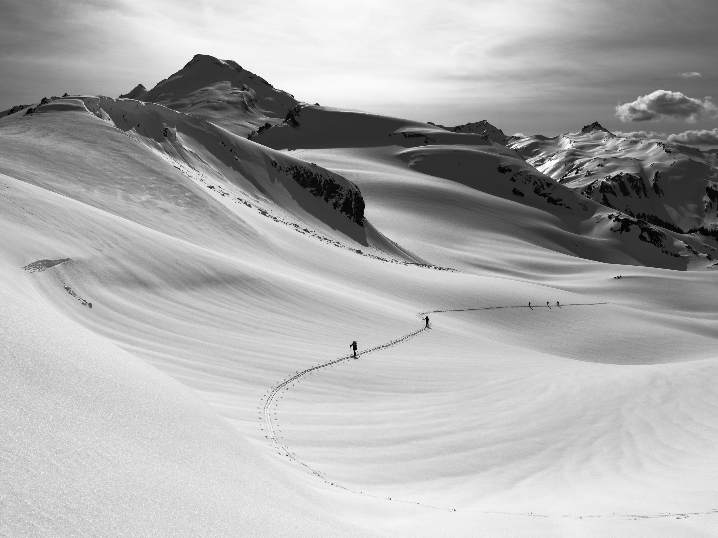 Climbing Sholes Glacier on Watson Traverse: 15x20 Limited Print