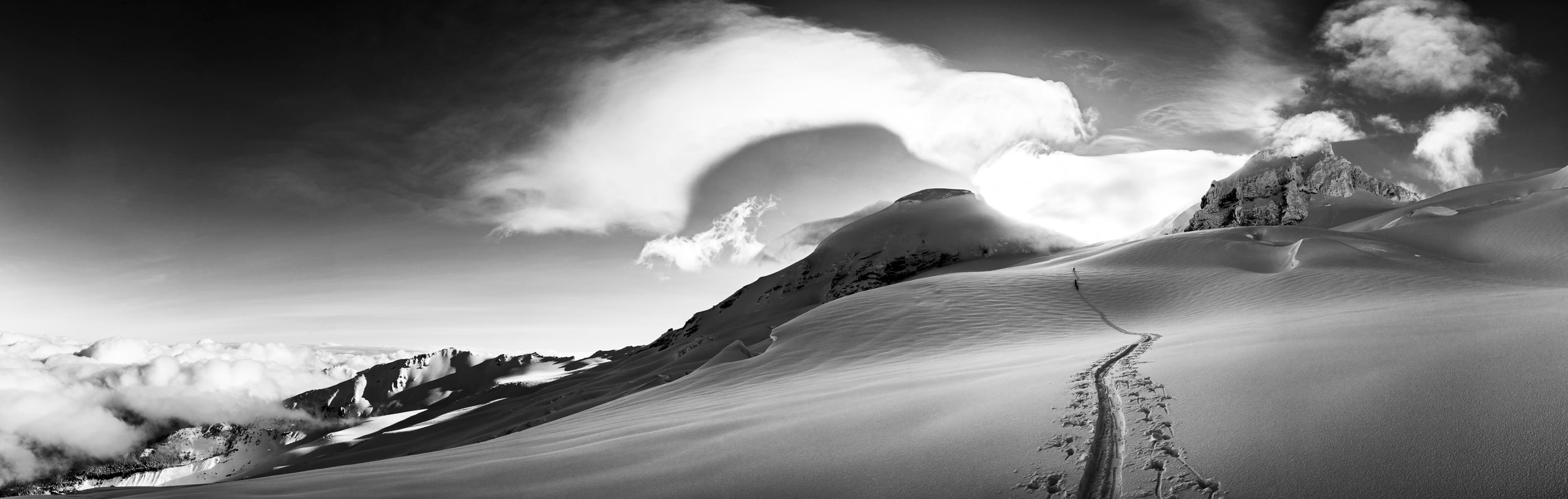 Climbing the Coleman Glacier: 28x88 Limited Print