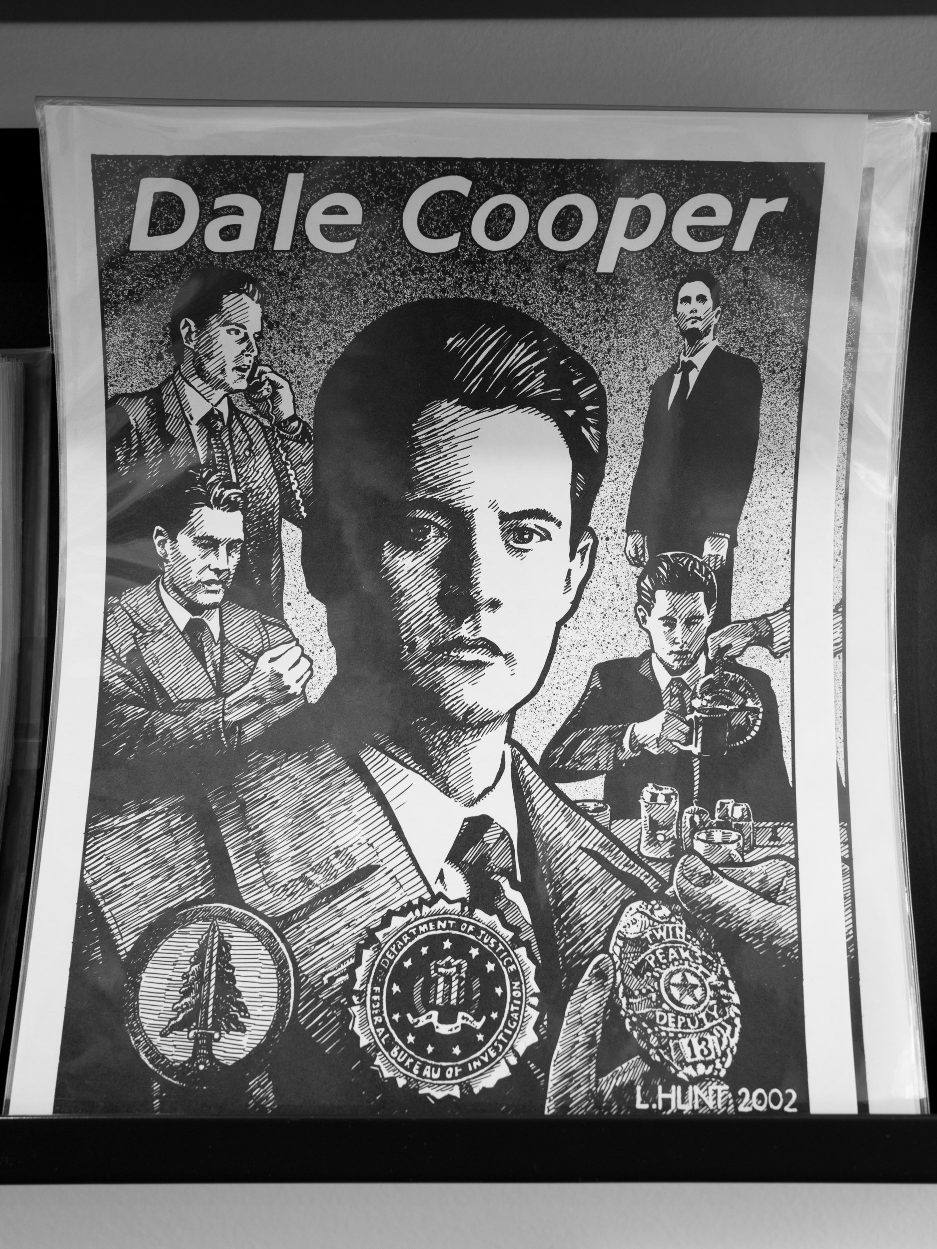 Dale Cooper - 8.5x11 Signed, Limited Edition Pen and Ink Drawing by Larry Hunt