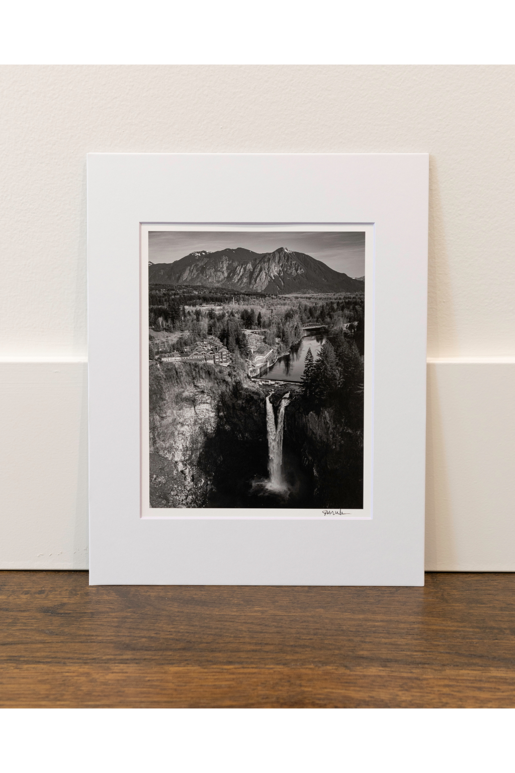 Snoqualmie Falls and Mount Si from Above: 8x10 Open Edition Matted Print